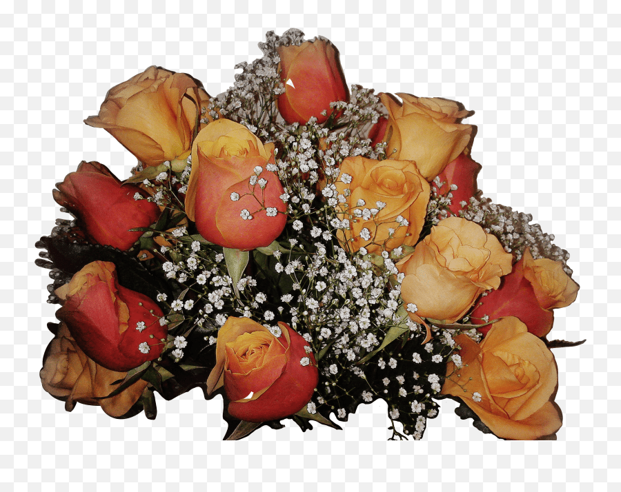 Bouquet Flowers Roses Peach Orange Yellow Real Floral Garden Roses Emoji,Bouquet Of Flowers