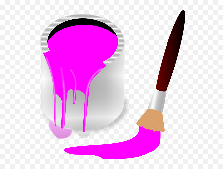 Vector Paintbrush Emoji Paint Pink Paint Brush Clipart,Paint Bucket Emoji free transparent