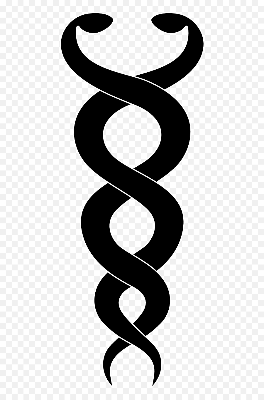Snakes Intertwined Medical Symbol Black Medicine Symbols Emoji,Rod Of