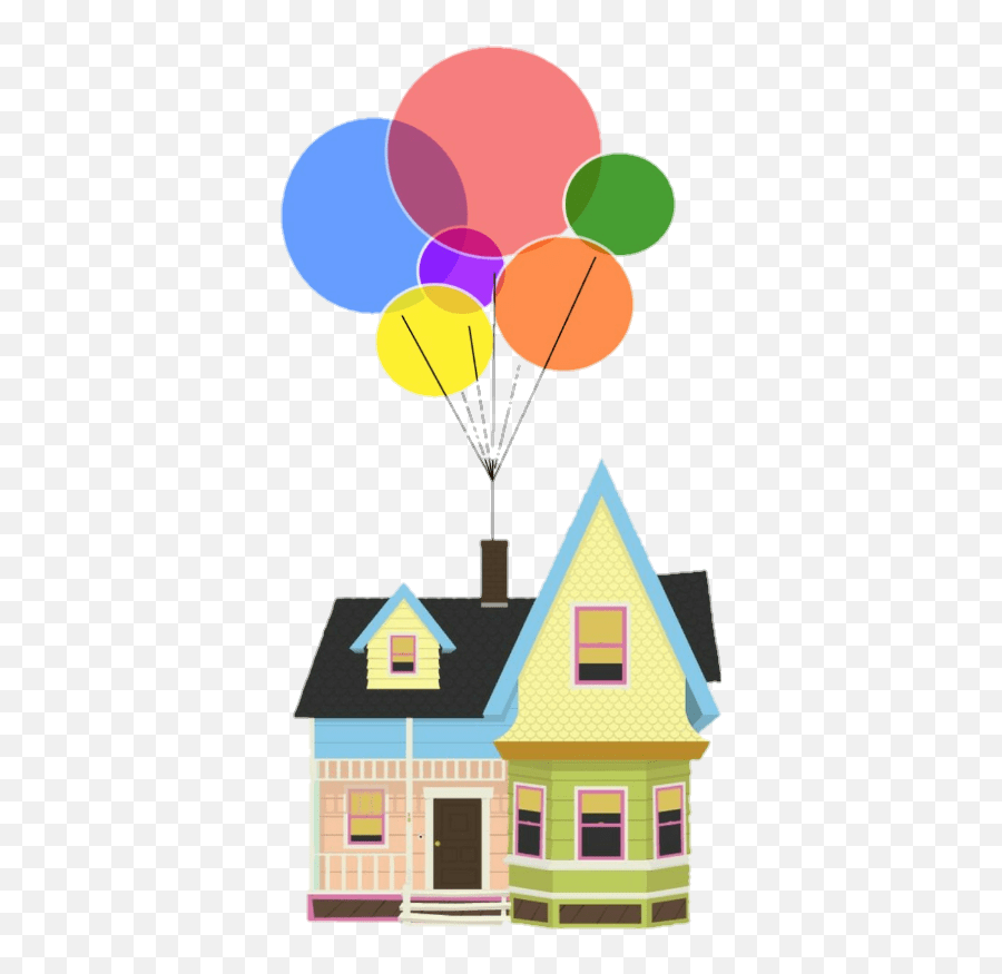Movie Pixar Colorful Rainbow Home House Cartoon Up House Clipart