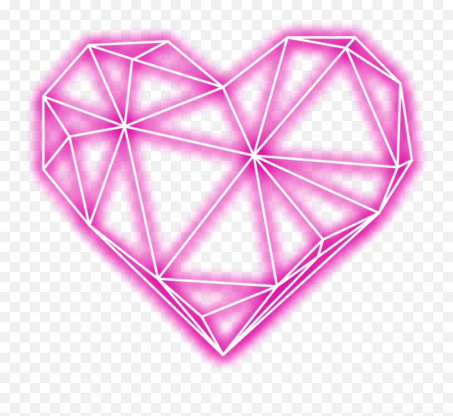 Neon Glowing Neonlight Pink Heart Sticker Love Emoji,Glowing Heart