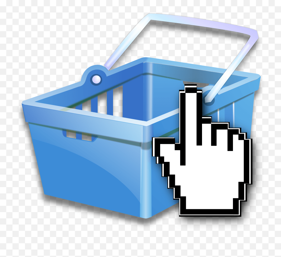 Basket With Pointer Icon Vector Clipart Types Of Online Shopping