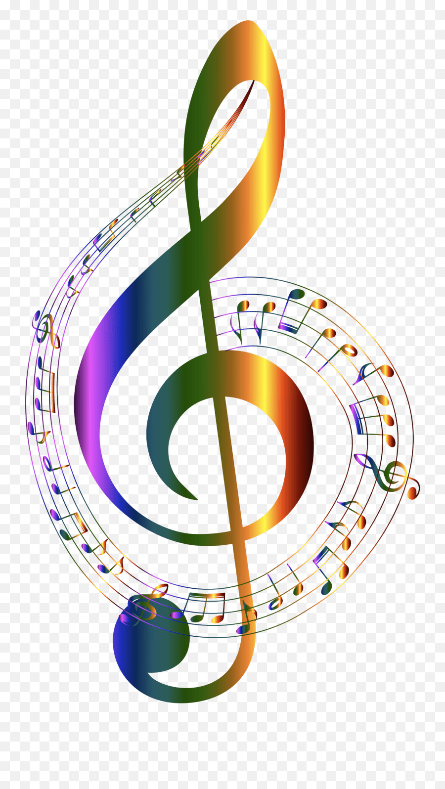 Chromatic Musical Notes Typography No Colorful Transparent Background