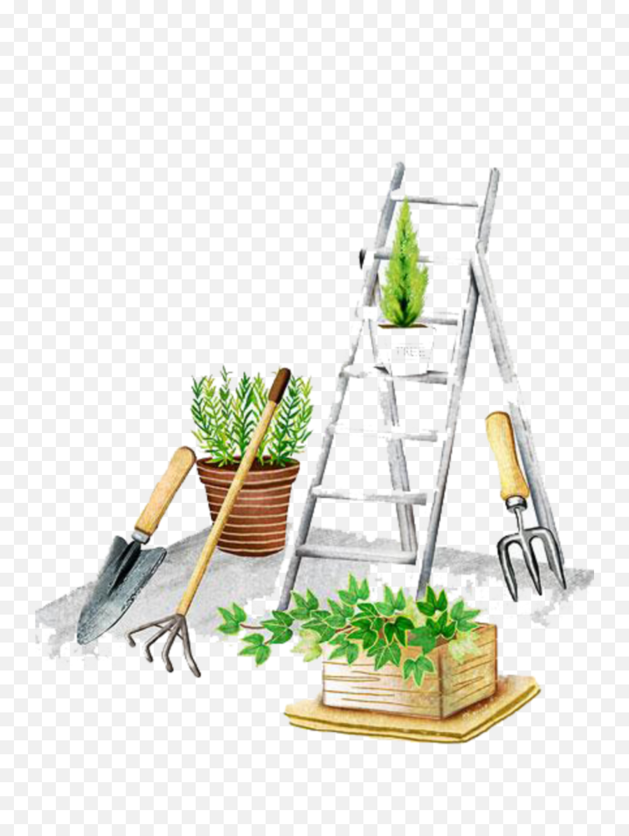 Ftestickers Watercolor Ladder Plants Gardening Pine Emoji,Gardening