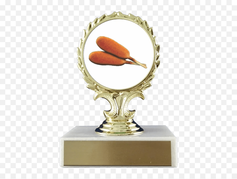 Corn Dogs Logo Trophy On Flat White Award Emoji,Corn Dog Emoji free