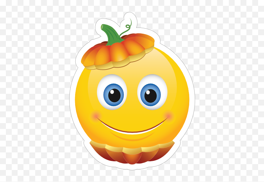 Cute Pumpkin Head Emoji Sticker Emoji,Pumpkin Emoji Png free