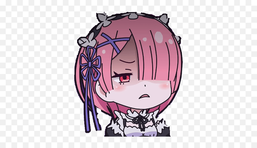 Chibi Ram Re Zero Emoji,Disgusted Emoji free transparent emoji