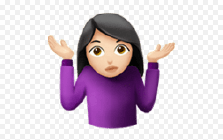 Emojis De Iphone Woman Shrugging Light Skin Tone Emoji,Finger Emoji