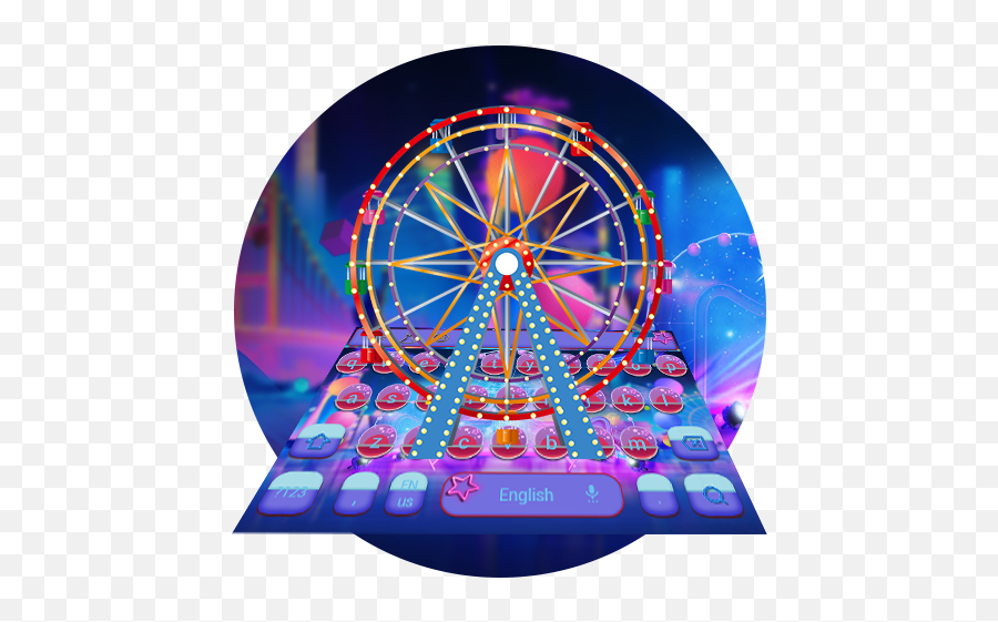 Neon Ferris Wheel Keyboard Circle Emoji,Ferris Wheel Emoji free
