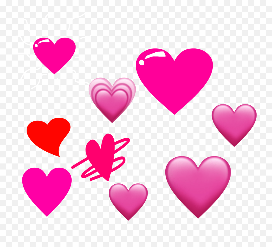 Hearts Nine 9 Love Lovely Two One 2 1 Heart Emoji,Two Pink Hearts