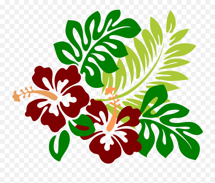 Hibiscus Flowers Red Tropical Hawaiian Hibiscus Clip Art Emoji