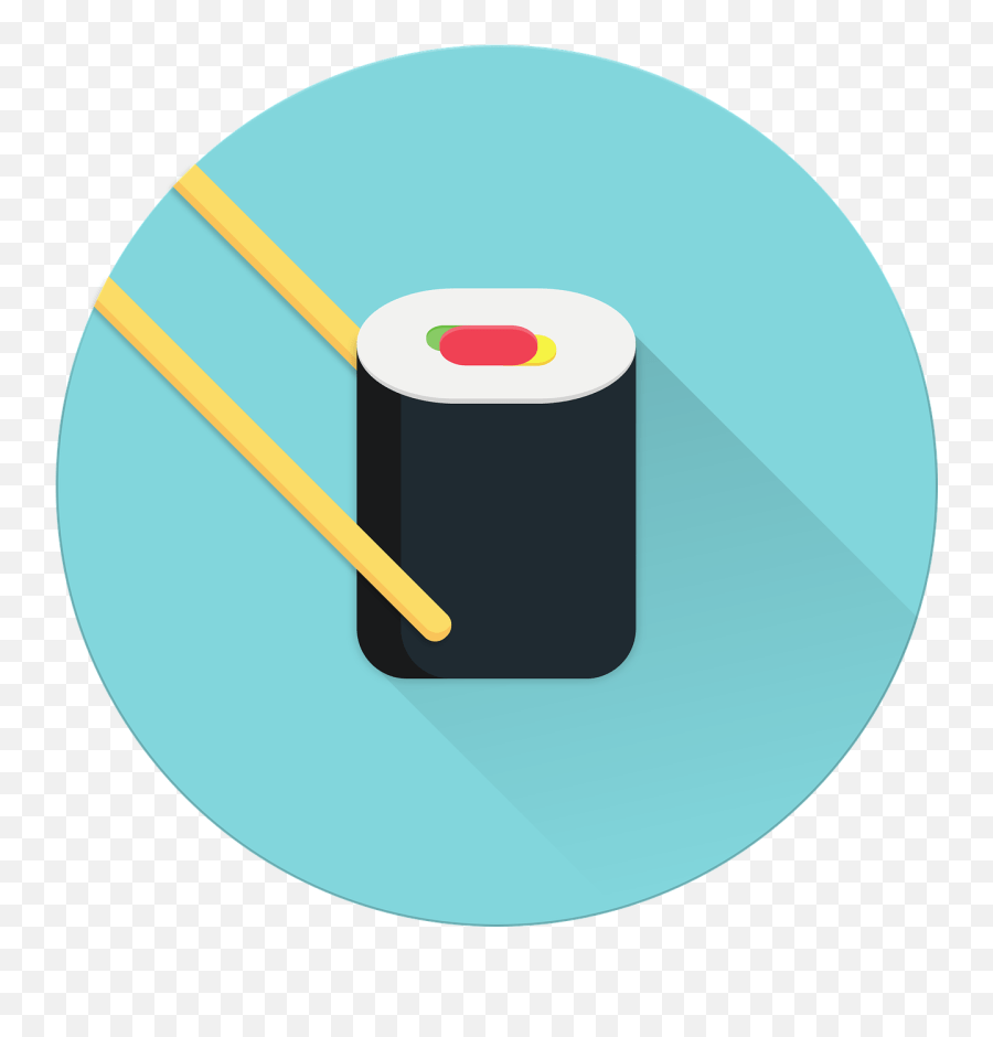 Sushi Material Design Food Chopsticks Japanese Circle Emoji,Sushi