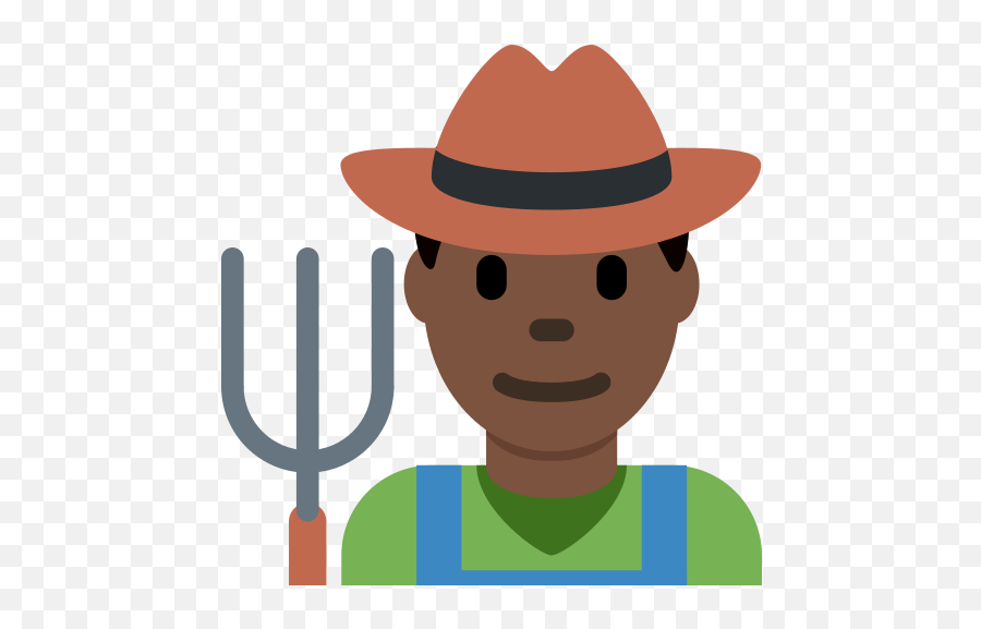 Man Farmer Emoji With Dark Skin Tone Meaning And Farmer Emoji,Farmer