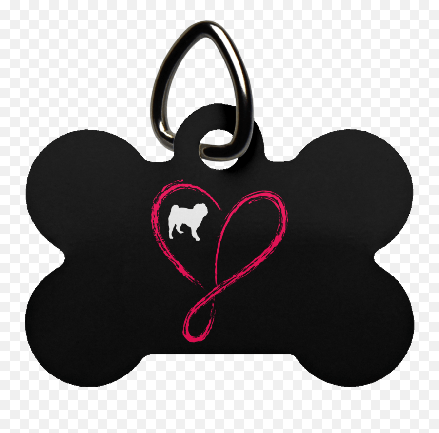 Heart Infinity Pug Dog Bone Pet Tag Pet Tag Emoji,Emoji Dog Tags