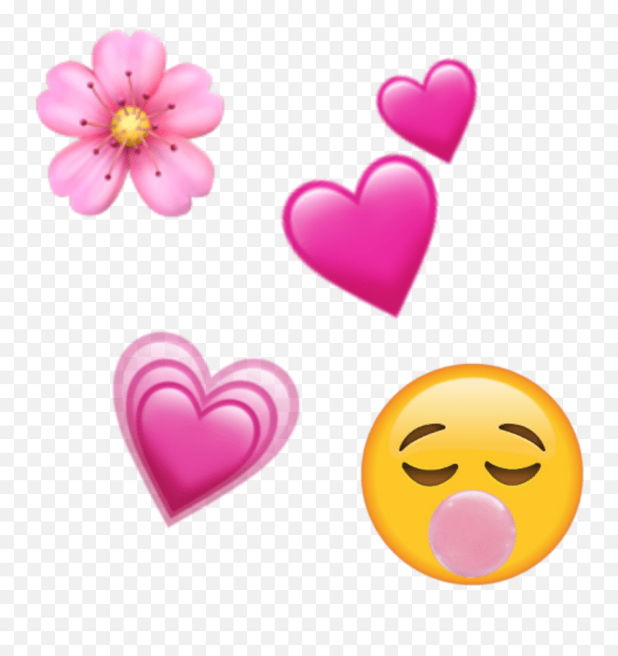Emoji Pink Sticker Love Bubblegum Hearts Smiley,Bubblegum Emoji
