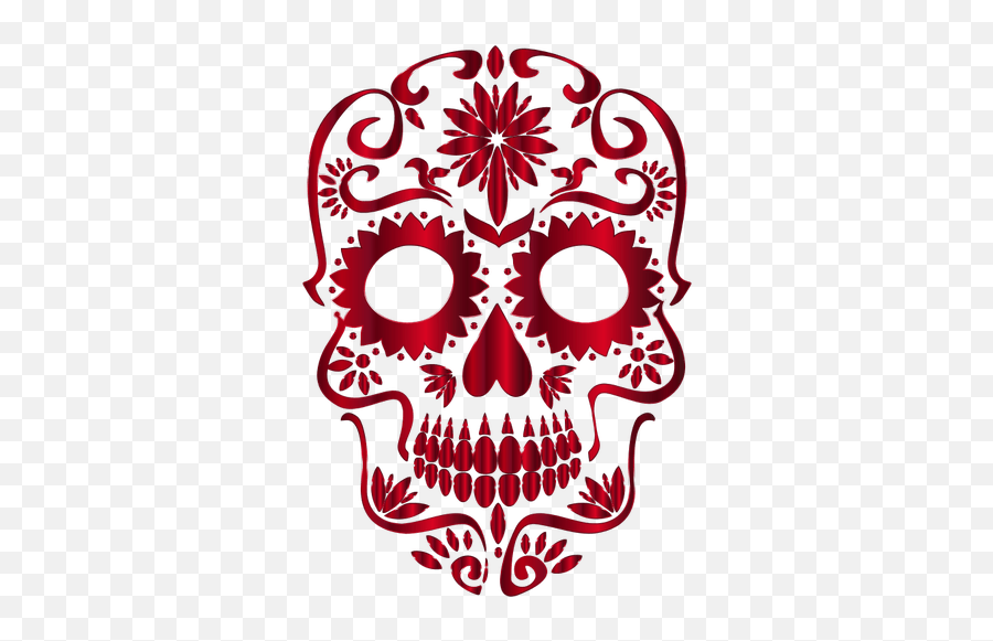 Red Skull Sugar Skull Clipart Emoji,Skull Emoticon free transparent