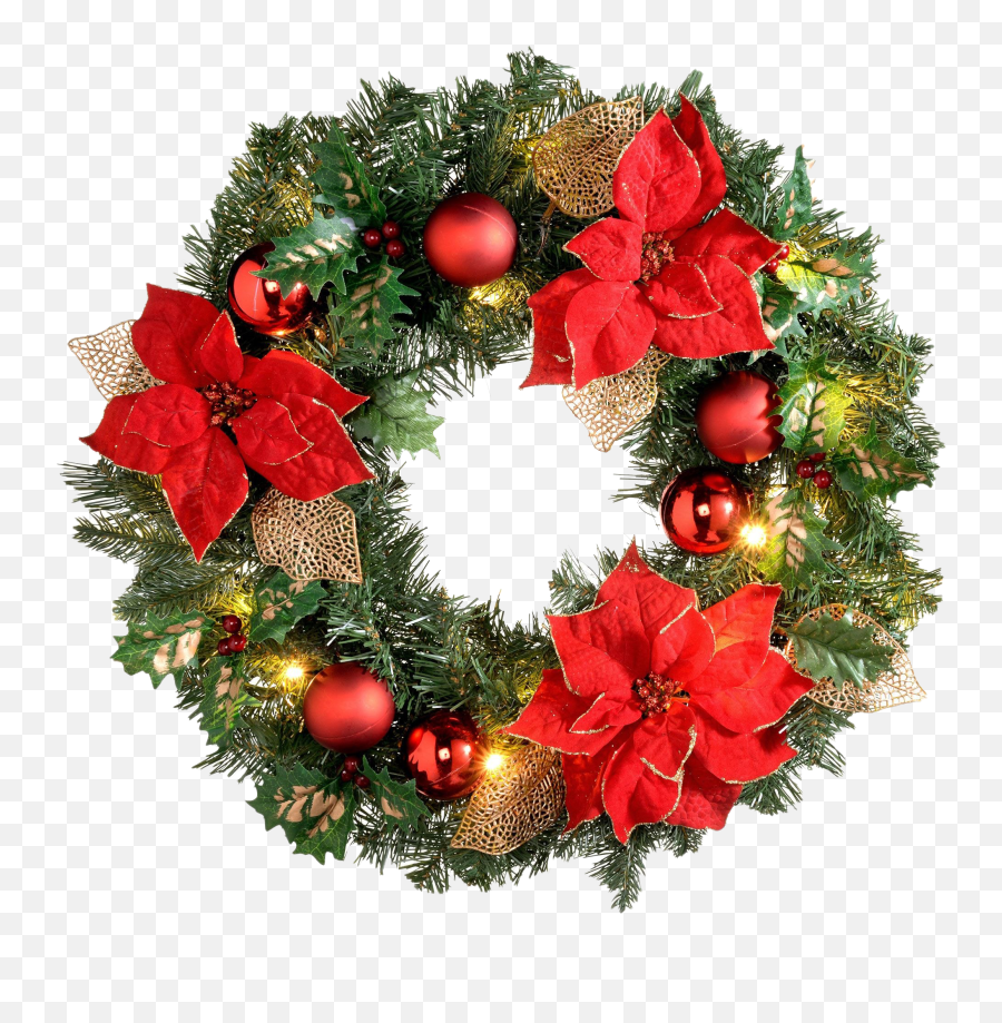 Red Christmas Wreath Png File Png Mart Holiday Wreaths Png