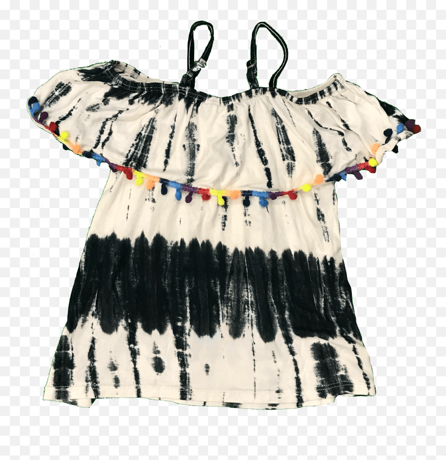 Flowers By Zoe Girls Tie Dye Ruffle Pom Pom Dress Skirt Emoji,Pom Pom Emoji free transparent