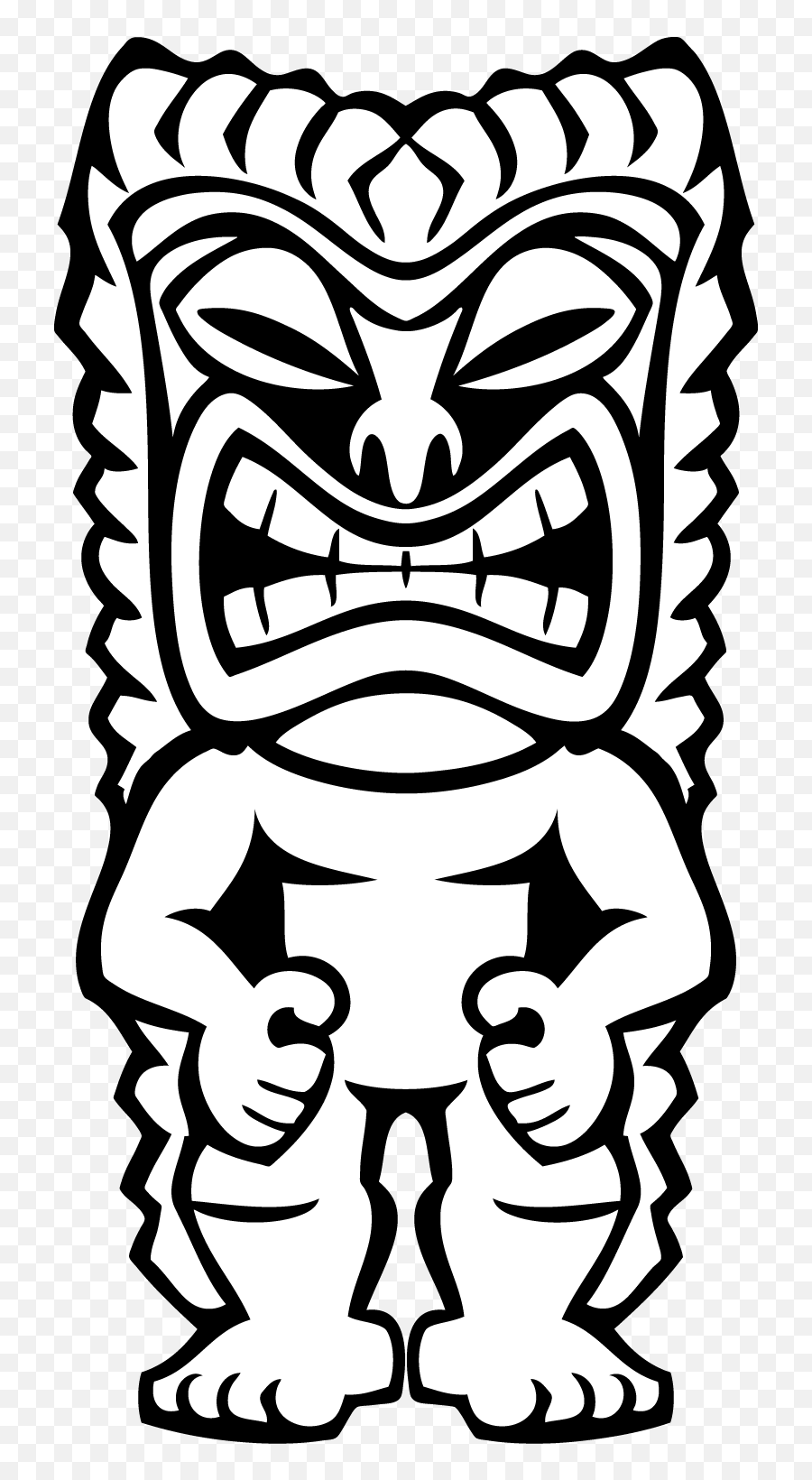 Moai Drawing Emoji Transparent Png Tiki Black And White,Tiki Head