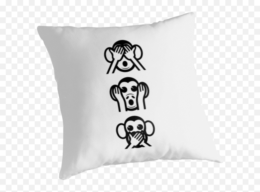 3 Wise Monkeys Emoji Throw Pillow Cushion,Three Monkey Emoji free