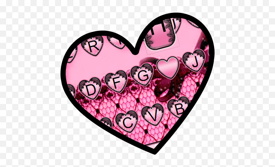 Pink Lace Heart Keyboard Theme Heart Emoji,Pink Heart Emoji Copy And