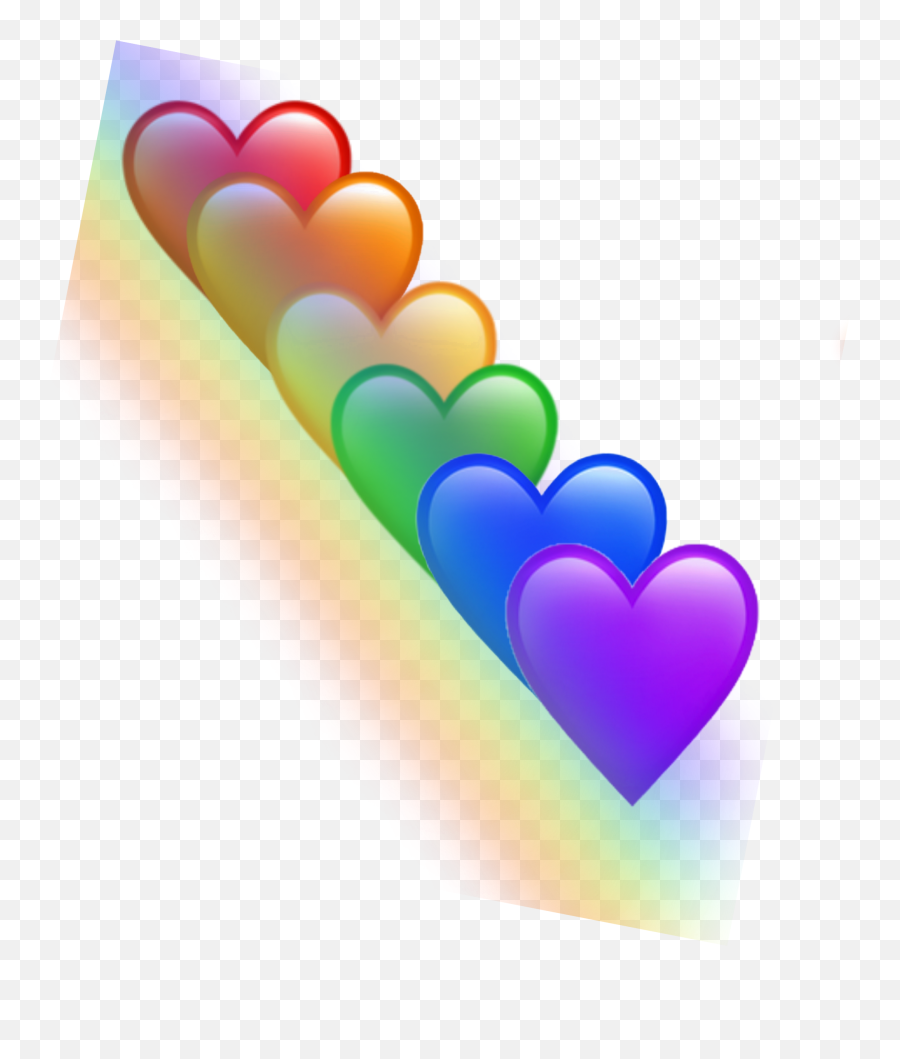 Rainbow Tecza Heart Sticker Vertical Emoji,Rainbow Heart Emojis