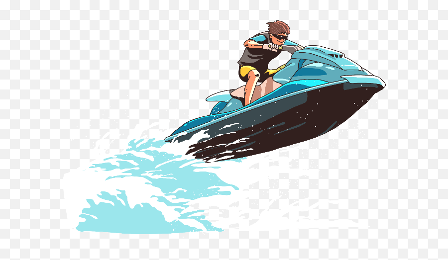 Jetski Sport Wave Ocean Beach Sea Water Jet Ski Illustration Emoji