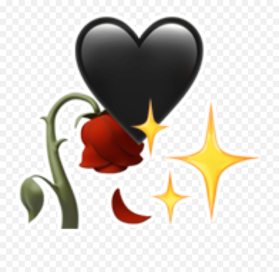 Heart Black Dying Rose Sparkle Emoji Cartoon,Dying Emoji free