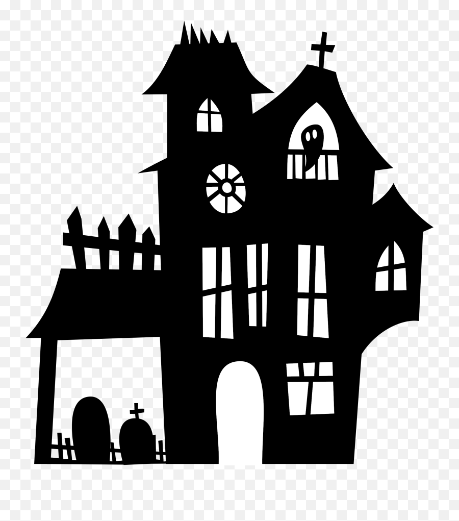 Haunted House Clip Art Haunted House Silhouette Png Emoji,House And