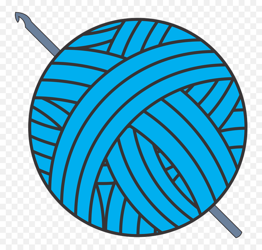 Blue Yarn And Crochet Hook Clipart Ball Of Yarn Clipart Emoji,Yarn