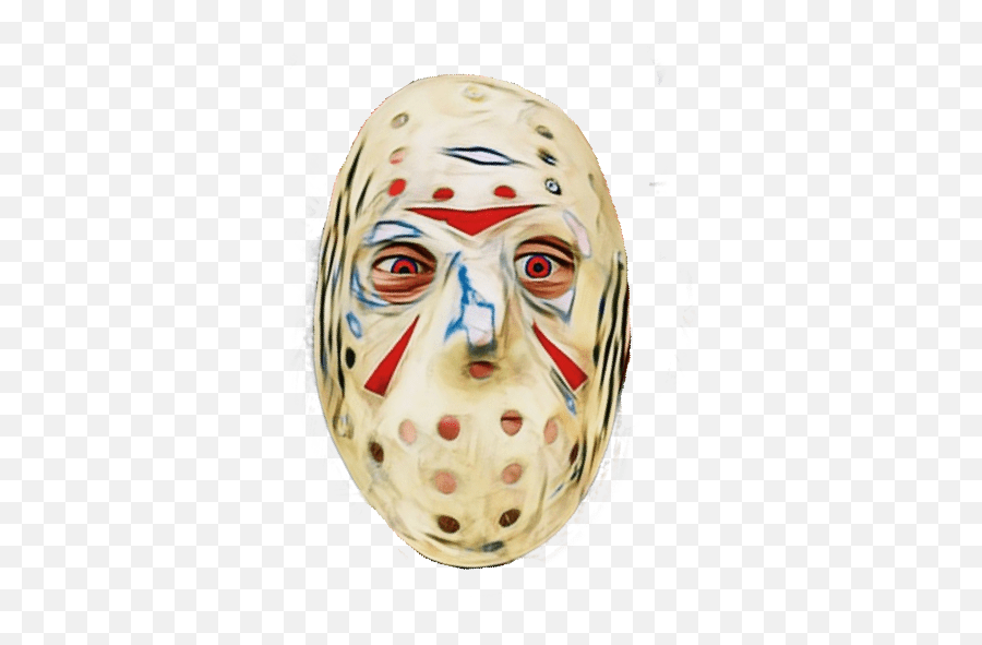 Jason Mask Slay All Day Mane Red Eyes Goaltender Mask Emoji,Jason