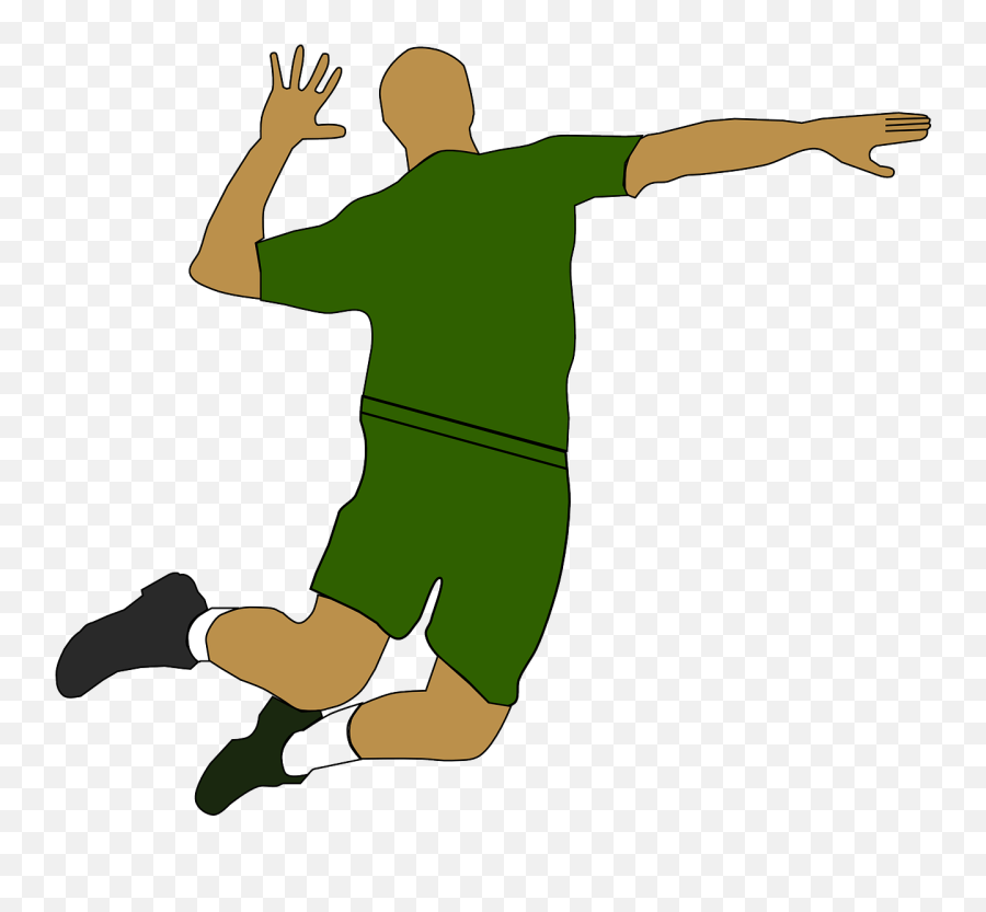 Volleyball Volley Player Shot Jump Spike Of Volleyball Clipart Emoji