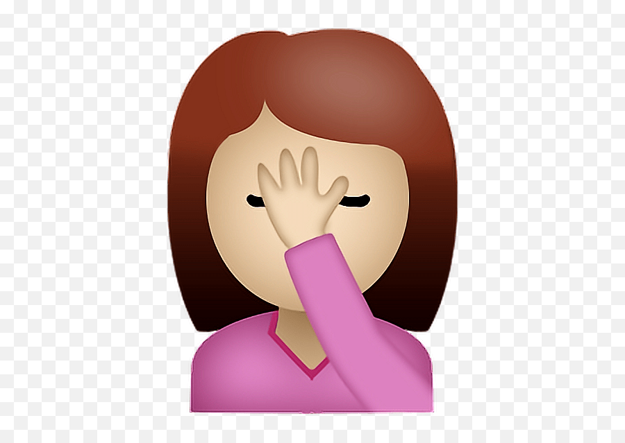 Emoji Girl Face Palm Hd Png Download Hand Over Face Emoji Girl