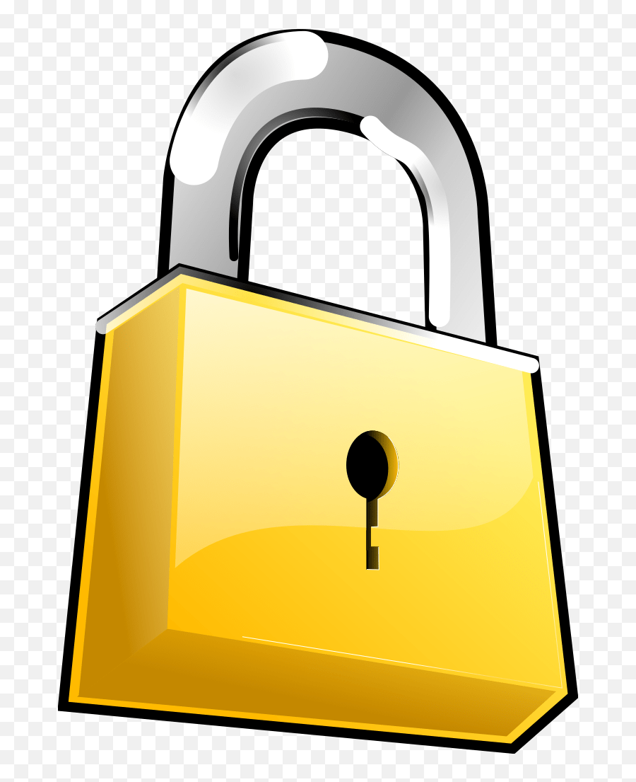 Closed Yellow Padlock Clipart Clipart Lock Emoji,Open Lock Emoji