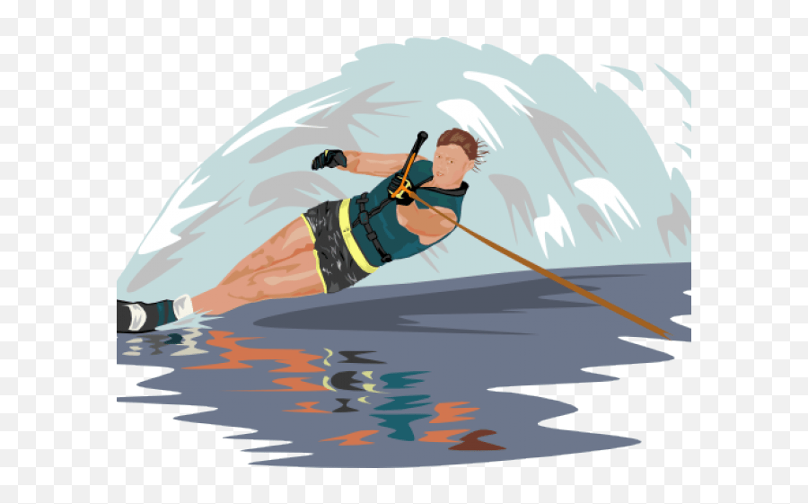 Stick Person Cartoon Slalom Ski Water Poster Of Water Skiing Emoji,Wakeboard Emoji Free