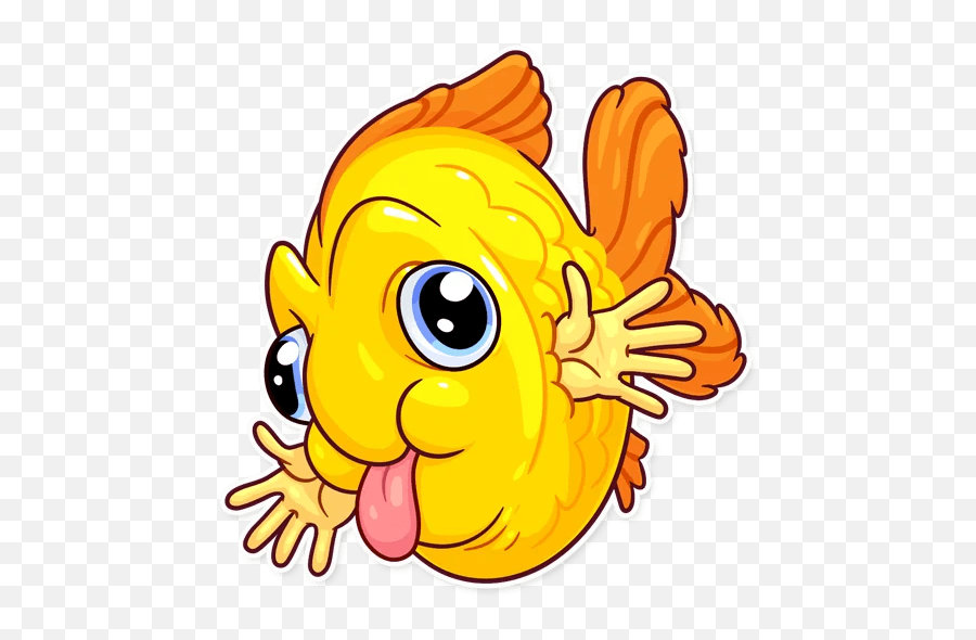 Gold Fish Telegram Sticker English Emoji,Goldfish Emoji Free Emoji