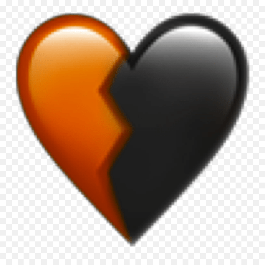 Orange Black Broken Sticker Orange And Black Heart Emoji,Black Heart