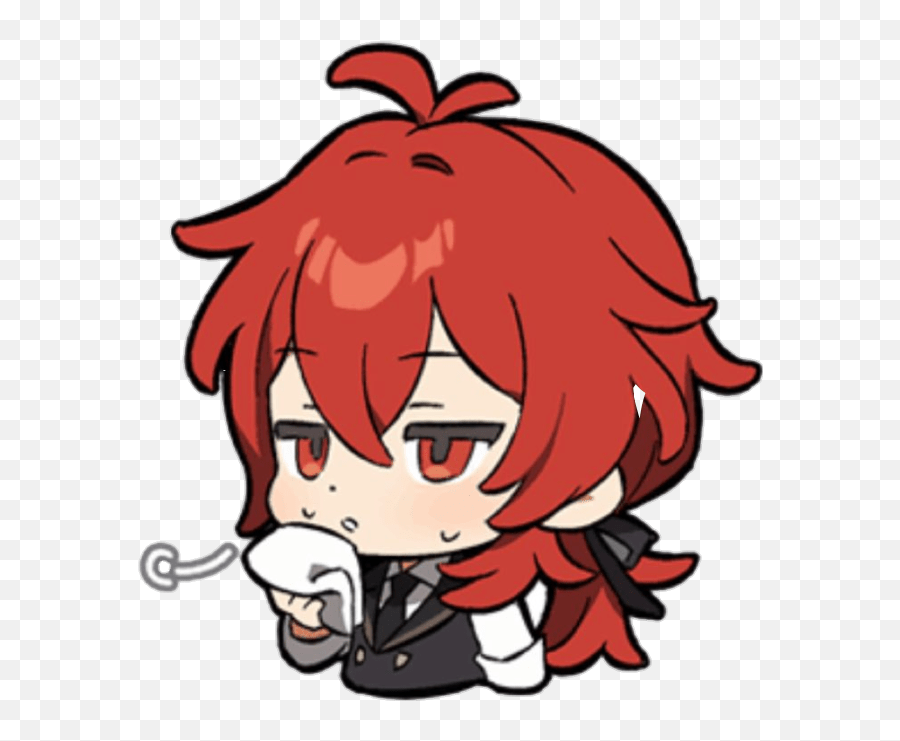 Genshinimpact Diluc Sticker Diluc Genshin Sticker Emoji,Mystic Messenger Character Emojis