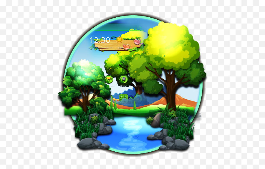 Natural Green Forest Theme Natural Landscape Emoji,Forest Emoji