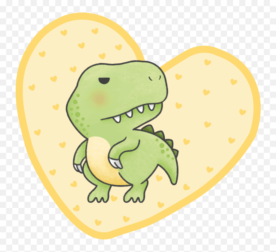 Dinosaur Cute T Rex With Yellow Hearts Kids Vinyl Carpet Dinosaur