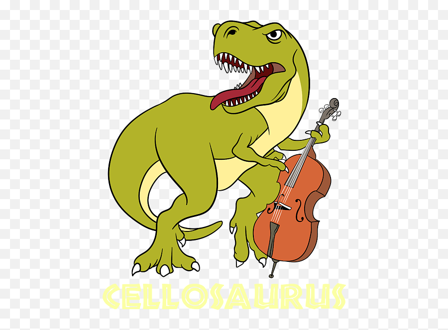 Musical Tee For Musicians Cellosaurus Tshirt Design Emoji,Double Bass Violin Emoji Free Emoji