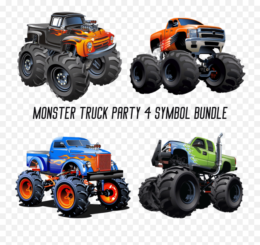 Monster Truck Party 4 Symbolyard Sign Bundle Clipart Monster Truck