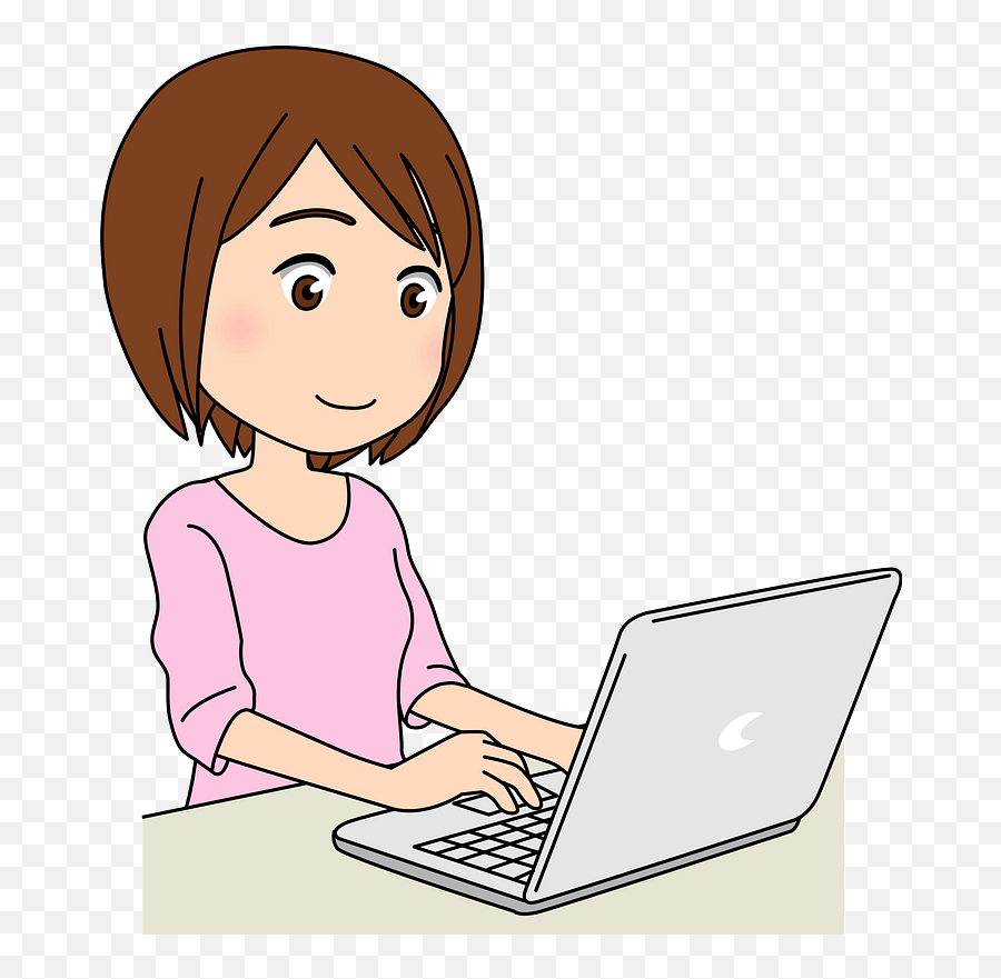Laptop Computer Woman Girl Clipart Girl With Laptop Emoji,Woman At