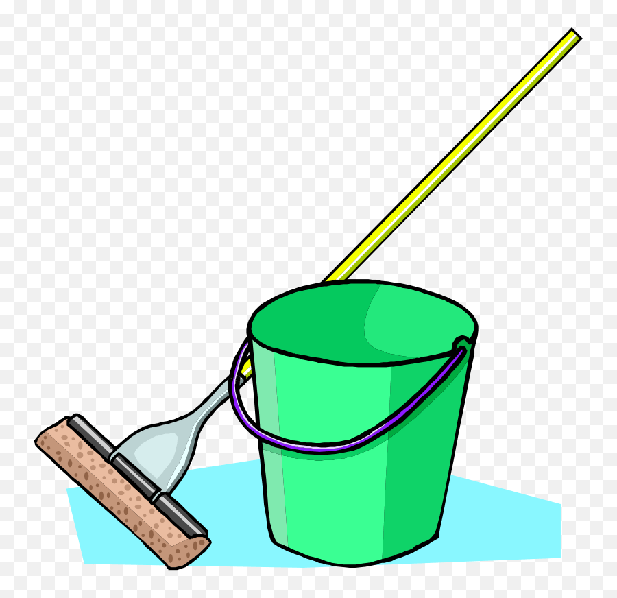 Mop And Bucket Clip Art Free Vector Chores Png Emoji,Paint Bucket
