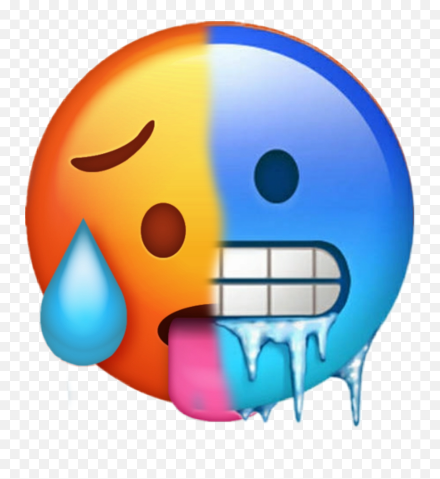 Glace Image Hot And Freeze Emoji,Glace Emoticon Free Emoji PNG