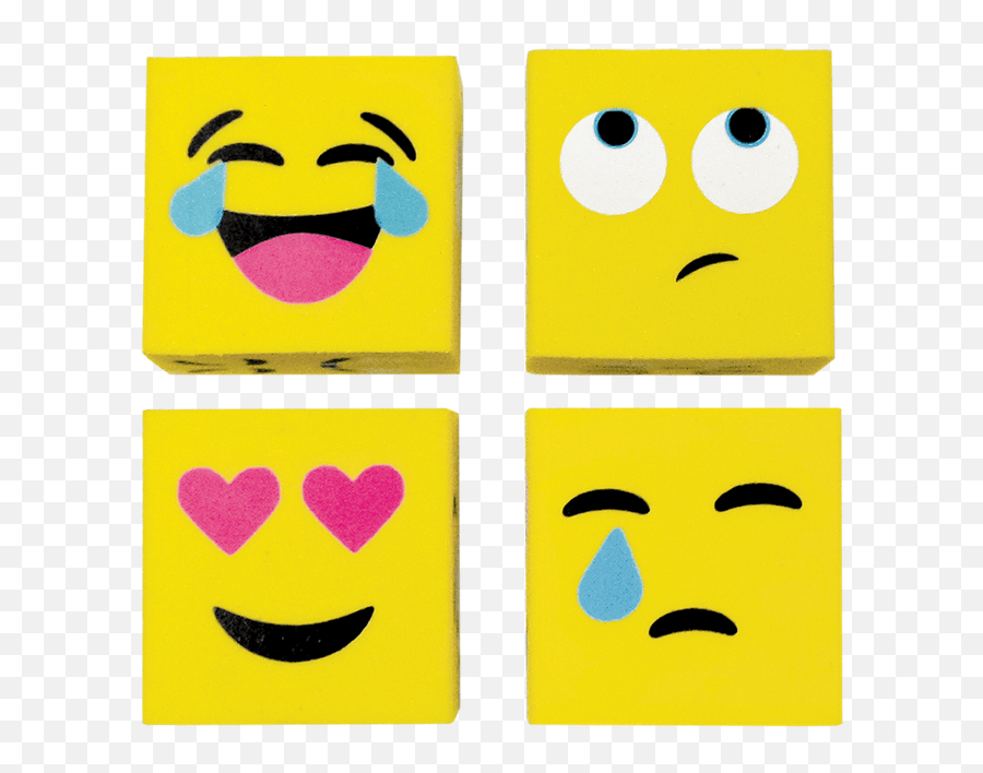 Emoji Cube 3d Mini Eraser Set Happy,Side Eyes Emoji Free Emoji PNG