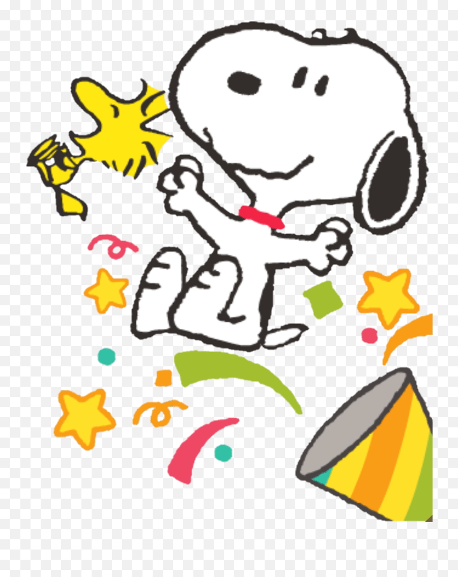 Snoopy Woodstock Party Sticker Snoopy Hbd Emoji,Woodstock Peanuts