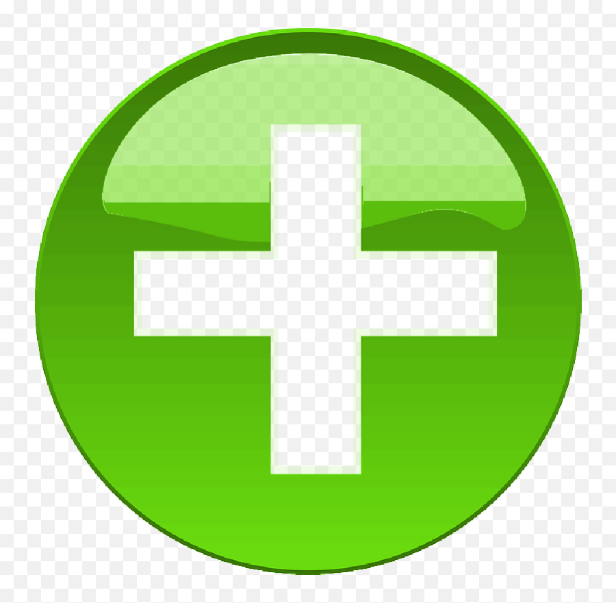 Green Medical Plus Symbol Clipart Person Add Emoji,Medical Cross