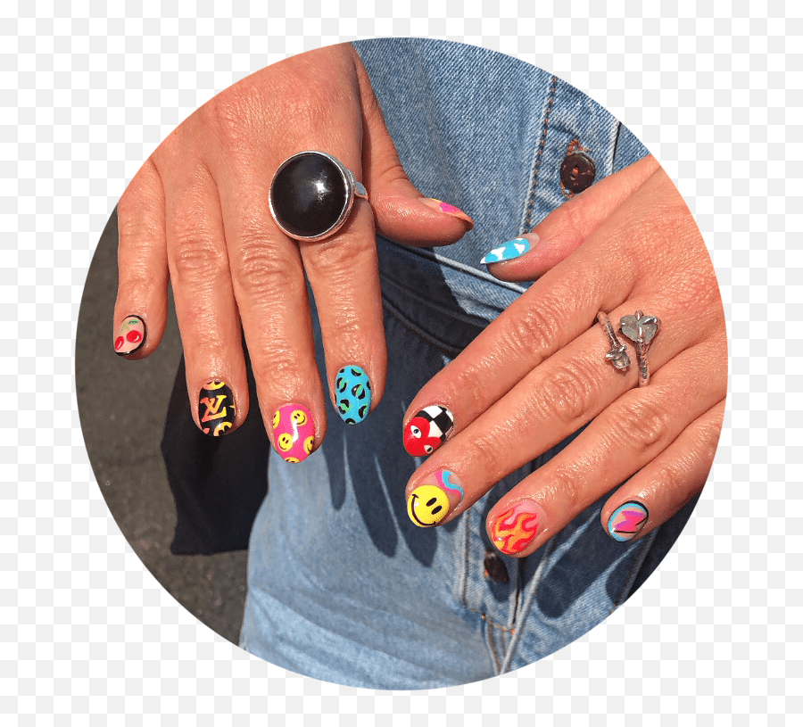Polishnailbarse Emoji,Black Hand Nail Polish Emoji Free Emoji PNG