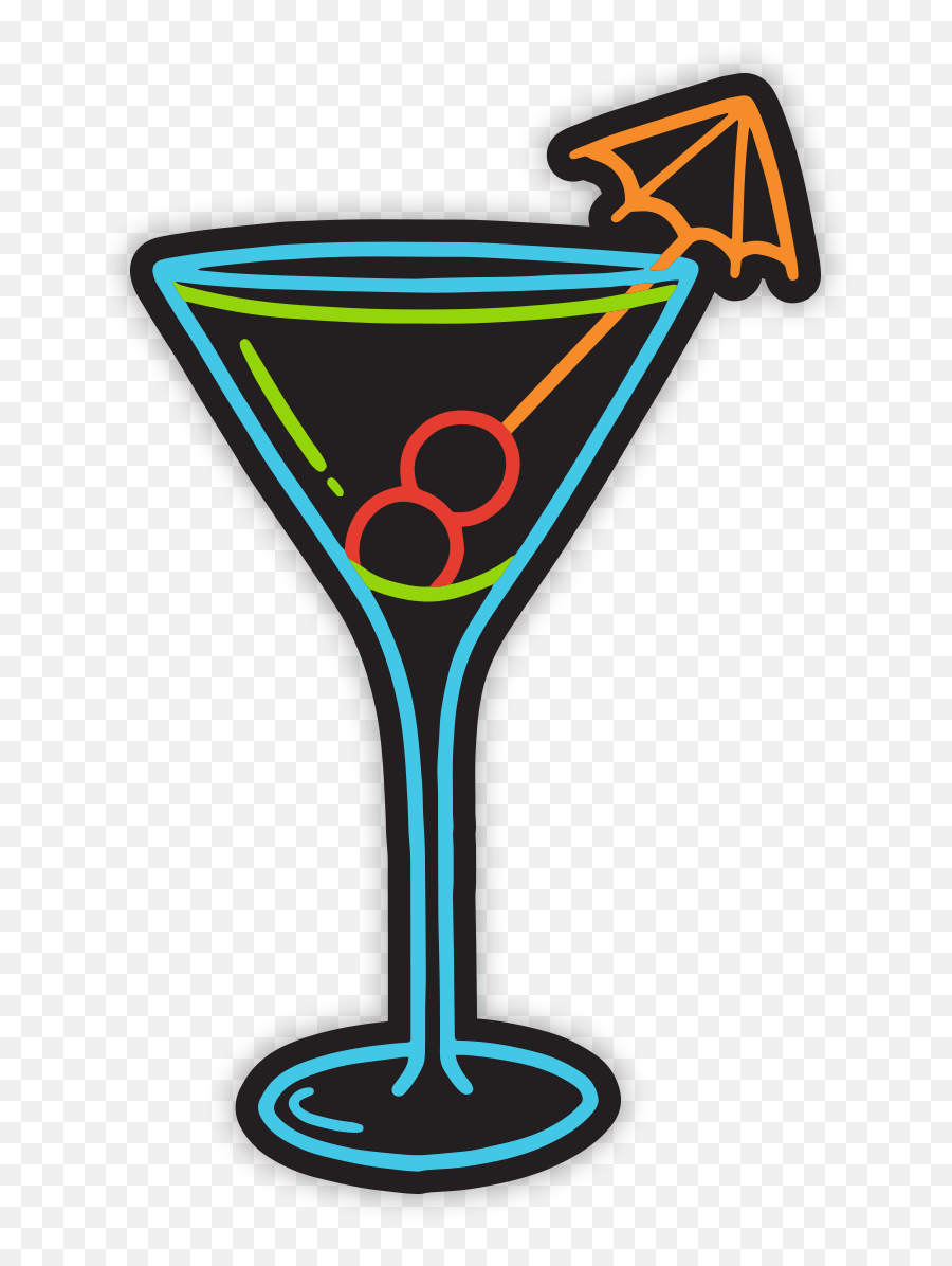 Martini Neon Sticker Martini Neon Png Emoji,Emojis Cosmopolitan